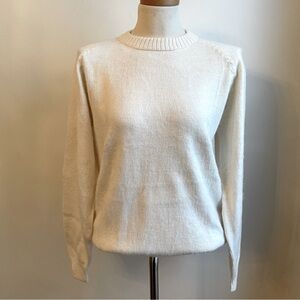 Vintage Women’s Ivory Peruvian Alpaca Soft Crew Neck Sweater Large